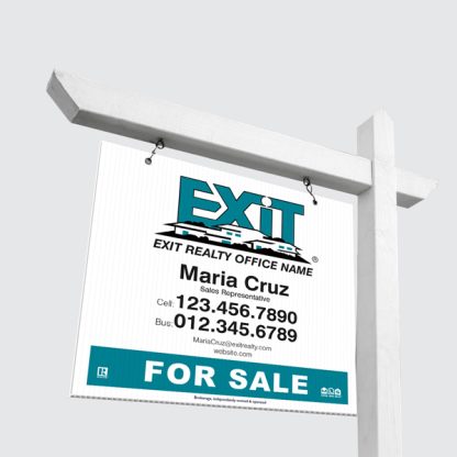 EXIT Realty For Sale Sign Hanging On Post